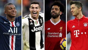 Mbappé, Cristiano, Salah y Lewandowski.