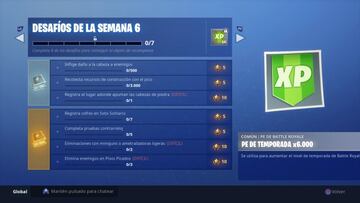 Los desaf&iacute;os de la Semana 6 de la Temporada 5 de Fortnite Battle Royale