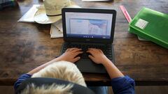 TARPOLY CREEK, AUSTRALIA - APRIL 05: Oliver Bowman, 8, does school work at his family home and cattle property on April 05, 2020 in Tarpoly Creek, Australia. Emily Bowman, mother of three, believes the current internet situation highlights &quot;the great