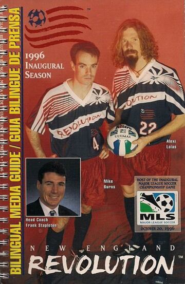 Guía de prensa inaugural del New England Revolution, 1996. 