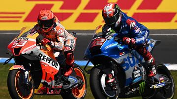Marc M¨¢rquez y ?lex Rins.