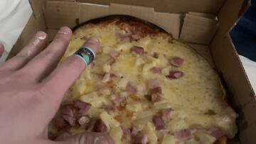 Pizza de jam¨®n y queso en Aspen (Colorado).