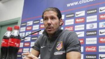 Cholo Simeone, durante la rueda de prensa que ofreció este viernes.