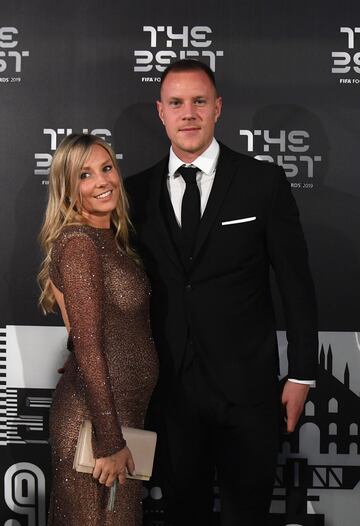 El portero alemán del FC Barcelona Marc-André ter Stegen con su esposa Daniela Jehle.