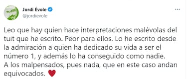 Jordi ?vole enfada a las redes sociales por una opinin sobre Nadal