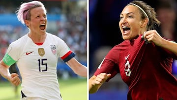 Megan Rapinoe y Jodie Taylor, jugadoras de Estados Unidos e Inglaterra.
