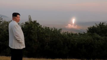 North Korea's leader Kim Jong Un oversees a missile launch at an undisclosed location in North Korea, in this undated photo released on October 10, 2022 by North Korea's Korean Central News Agency (KCNA). KCNA via REUTERS ATTENTION EDITORS - THIS IMAGE WAS PROVIDED BY A THIRD PARTY. REUTERS IS UNABLE TO INDEPENDENTLY THIS IMAGE. NO THIRD PARTY SALES. SOUTH KOREA OUT. NO COMMERCIAL OR EDITORIAL SALES IN SOUTH KOREA. TPX IMAGES OF THE DAY