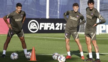 Primer entrenamiento de Luis Suárez con el Atlético de Madrid.