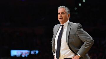 Dec 2, 2018; Los Angeles, CA, USA; Phoenix Suns head coach Igor Kokoskov during the first quarter against the Los Angeles Lakers at Staples Center. Mandatory Credit: Robert Hanashiro-USA TODAY Sports