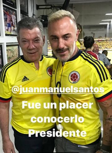 Gianluca Vacchi estuvo también acompañado por Juan Manuel Santos.