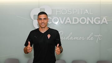 04-07-23. UROS DJURDJEVIC, EN EL HOSPITAL COVADONGA DE GIJON MOMENTOS ANTES DE SOMETERSE A LAS PRUEBAS MÉDICAS PREVIAS AL INICIO DE LA PRETEMPORADA CON EL SPORTING.