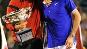 <b>TENIS </b>Rafa Nadal y Roger Federer, en el Open de Australia.