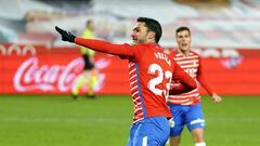 30/12/20  PARTIDO PRIMERA DIVISION 
 GRANADA  -  VALENCIA 
 JORGE Molina (Granada CF) celebra elGOL  2-1