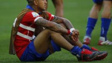 Arturo Vidal a&uacute;n lamenta la ca&iacute;da ante Brasil en el Mundial 2014.