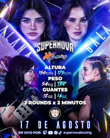 Supernova Strikers: horarios y dónde ver las peleas incluyendo Alana vs Gala Montes