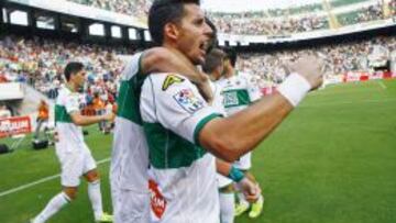 Corominas celebra su segundo gol al Espanyol.