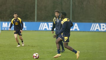 Iano Simao, en un entrenamiento del Deportivo.