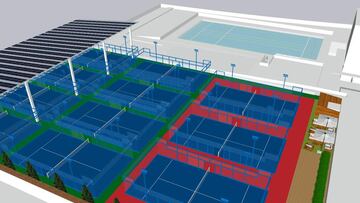 Pistas de pádel y la piscina del CN Sabadell.