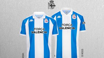 El club subastará las camisetas solidarias con Valencia que lucirán Deportivo y Deportivo Abanca.