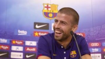 Gerard Piqué, durante la rueda de prensa que ofreció en Saint George.