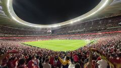 Aspecto del Wanda Metropolitano ante el Barcelona.