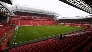 Vista general de Anfield, estadio del Liverpool.