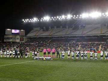 Formación de los equipos del Rayo Vallecano y Atlético de Madrid.