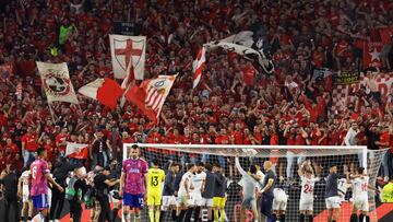 Celebración sevillista.