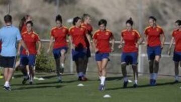 La Selecci&oacute;n Absoluta, durante un entrenamiento en la Ciudad del F&uacute;tbol de Las Rozas.