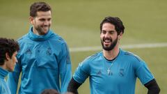 Isco, durante un entrenamiento del Madrid.