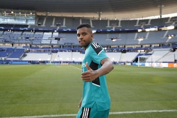 Rodrygo, antes del entrenamiento de ayer en el Stade de France. Ancelotti se lo guarda como revulsivo para la segunda parte.