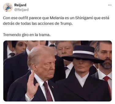 El ‘look’ de Melania en la toma de posesión de Trump inunda las redes de memes 