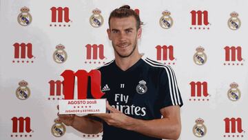Bale recibe el premio al mejor jugador del Madrid de agosto