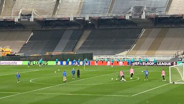 El Olímpico de Atenas, con el Betis y en obras.