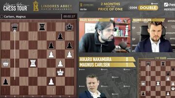 Carlsen arrolla a Nakamura en el primer asalto de semifinales