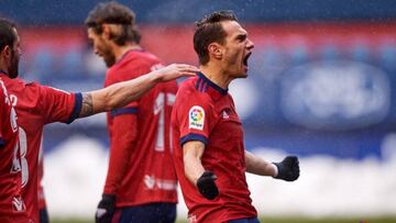 David Rodríguez celebra un gol al Valladolid.