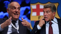 Javier Tebas, presidente de LaLiga, y Joan Laporta, presidente del Barça.