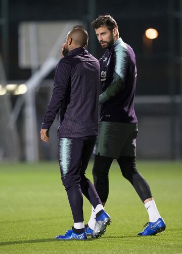 Atlético de Madrid - Barcelona: Entrenamientos previos