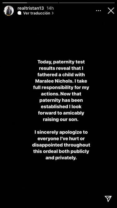 Tristan Thompson reconoce que tiene un tercer hijo y se disculpa con Khloe Kardashian