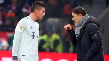 James Rodríguez y Niko Kovac con el Bayern Múnich
