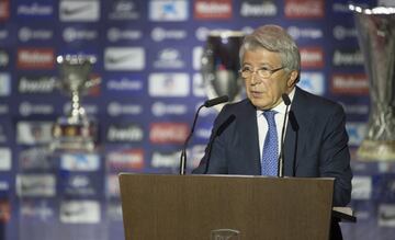 Discurso previo del presidente del Atlético de Madrid, Enrique Cerezo. 