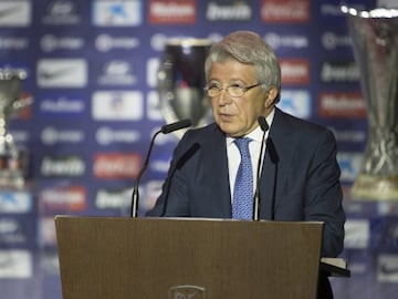 Discurso previo del presidente del Atlético de Madrid, Enrique Cerezo. 
