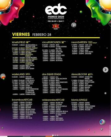 EDC México 2020: Cartel completo de Dj’s y B2B