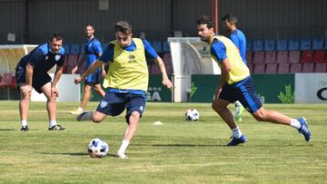 El entrenamiento del Numancia de este jueves.