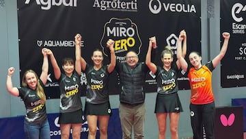 La celebración de las jugadoras del Miró Ganxets