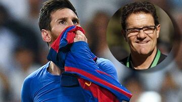 Capello se volvió loco celebrando el 2-3 de Messi