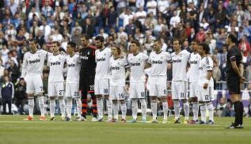 Se guardó un minuto de silencio en el estadio Santiago Bernabéu, en memoria de las víctimas del atentado de la maratón de Bostón.