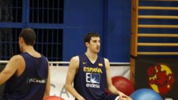 Guillem Vives durante el entrenamiento de la Selecci&oacute;n.