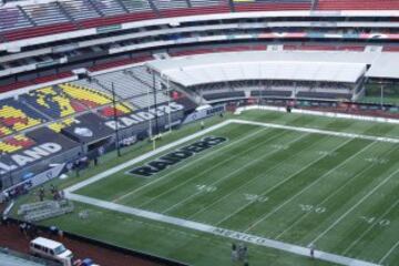 Así el Estadio Azteca a dos días del Monday Night Football