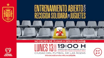 La RFEF organiza una recogida solidaria de juguetes en el primer entrenamiento de la Selección